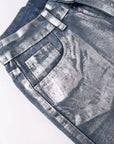 CALÇA JEANS METALIZADA